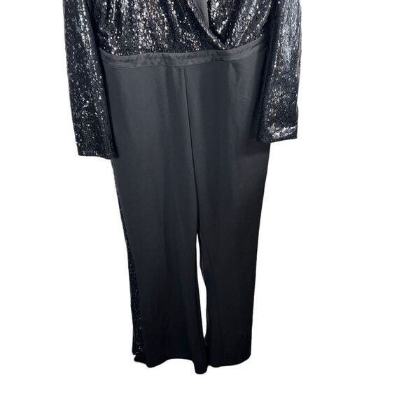 Venus Sparkly Black Sequin Jumpsuit - Picture 3 of 10
